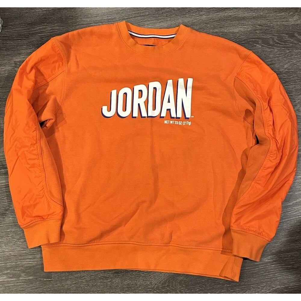 Nike Jordan Sweatshirt Flight MVP Graphic Wheaties Fleece Crewneck Orange Men L
